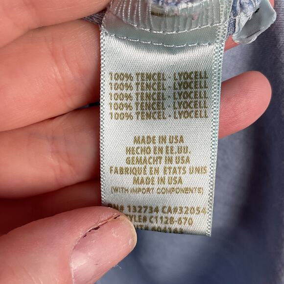 Cloth and Stone Womens Light Denim Crop Top Made in USA Small C1128 - Picture 5 of 7